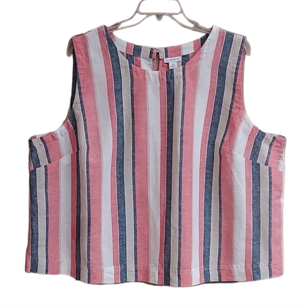 Liz Claiborne Linen Striped Top